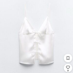 Elegant White Zara Satin Camisole Top